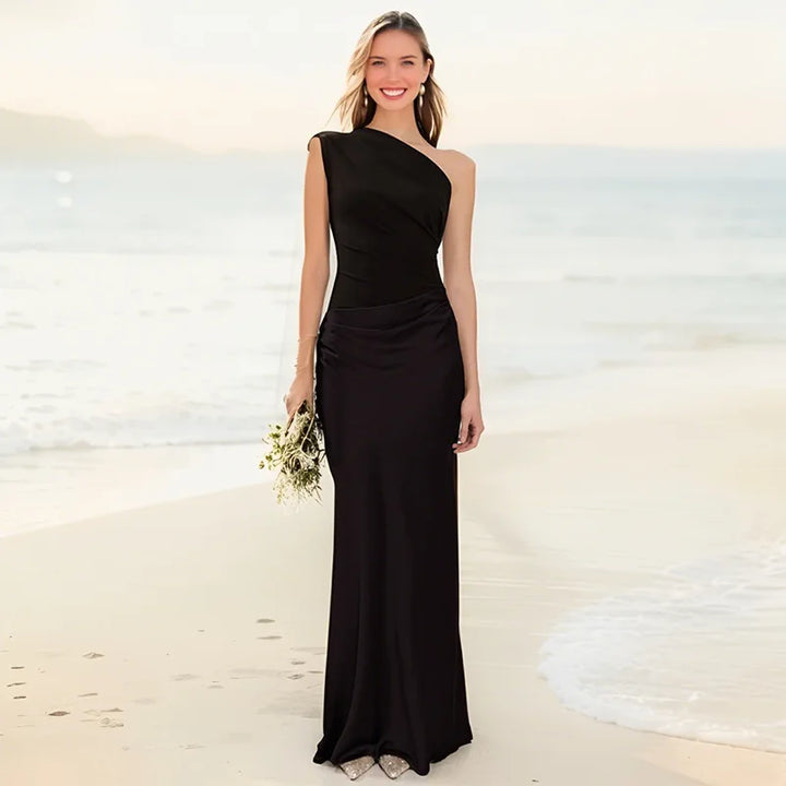 Luna | Satin Maxi Dress with Slit