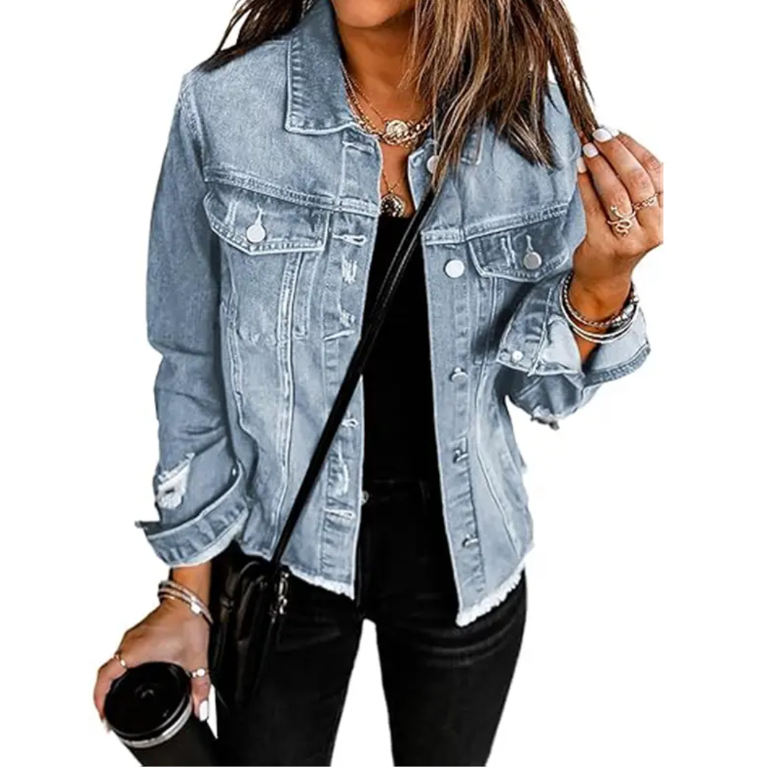 Miley | Distressed Denim Jacket