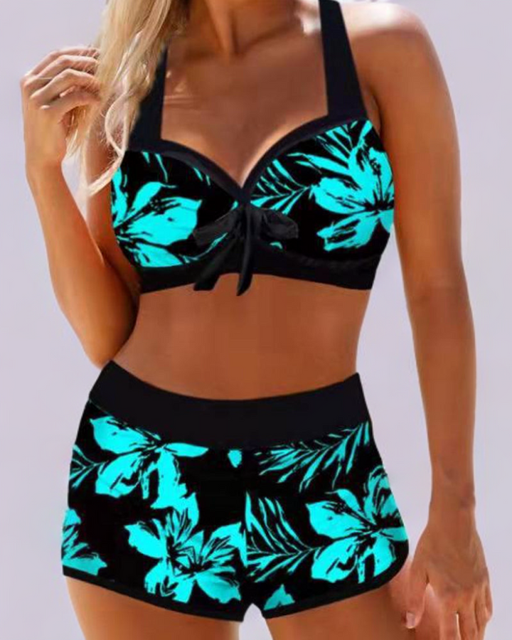 Sherrie | High Waist Swimsuit with Floral Print