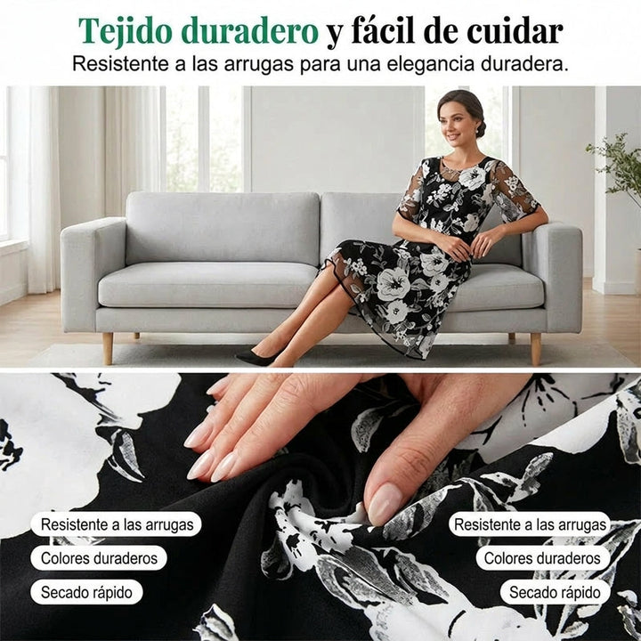 Ella | Elegant Floral Chiffon Dress