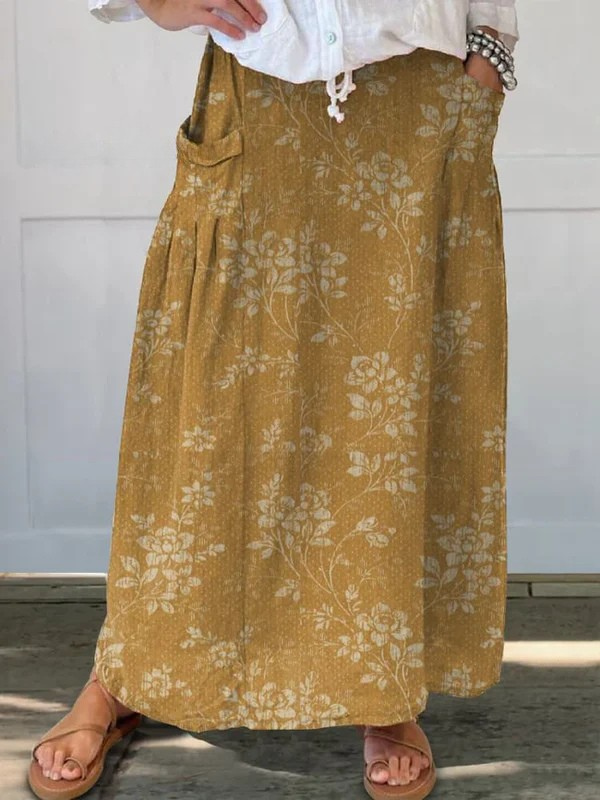 Josephine | Vintage Floral Pocket Skirt