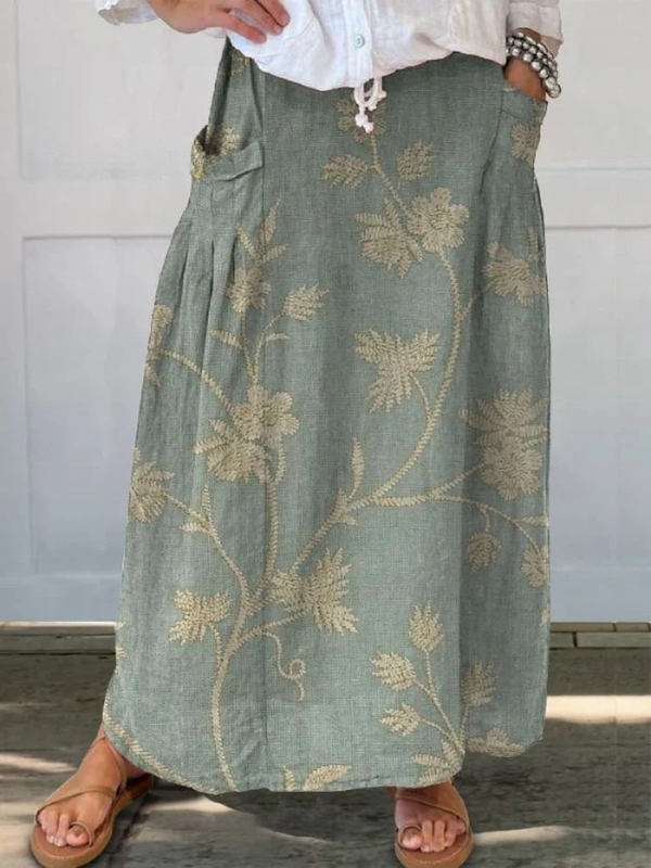 Clementine | Elegant Floral Pocket Skirt