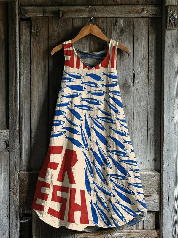 Maria - Sardine Art Flowy Dress