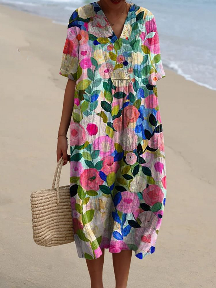 Sharon - Flowerfield Comfortable Summer Dress