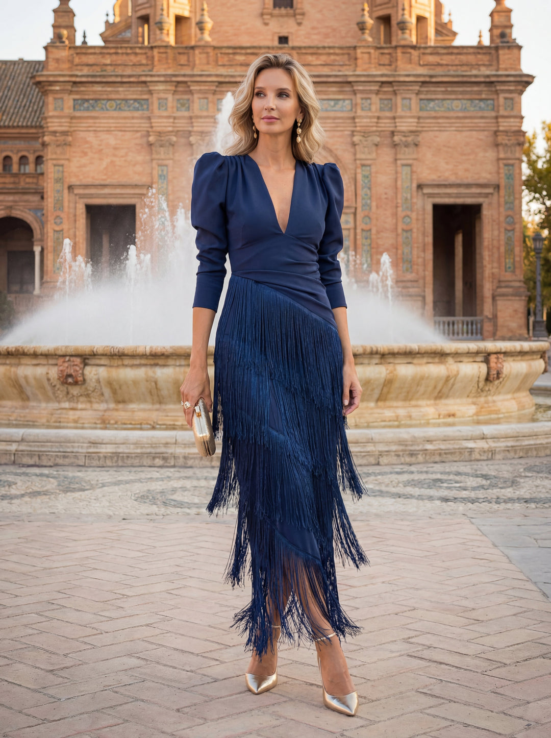 Fiona | Sage Green Fringe Midi Dress