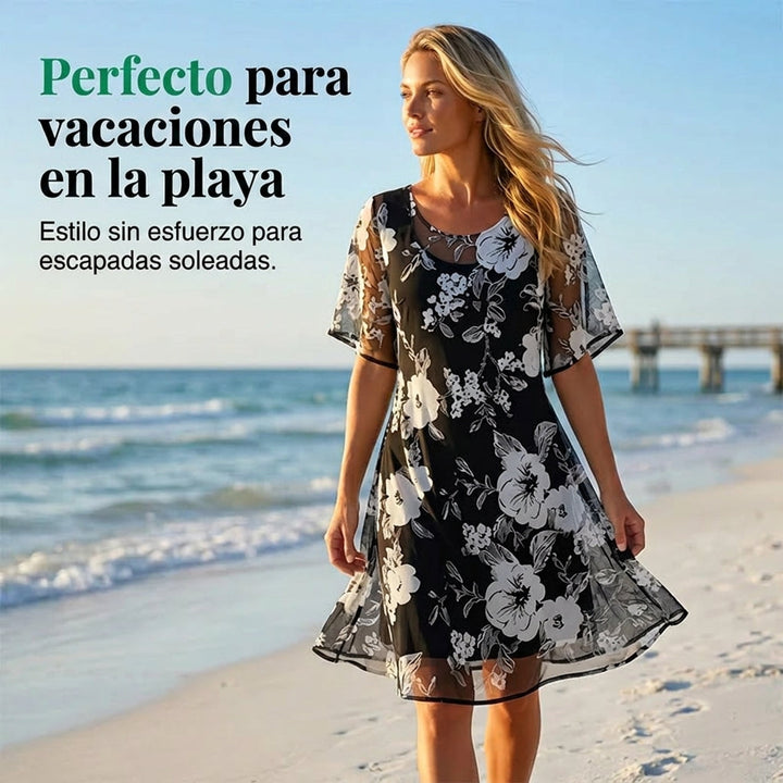 Ella | Elegant Floral Chiffon Dress