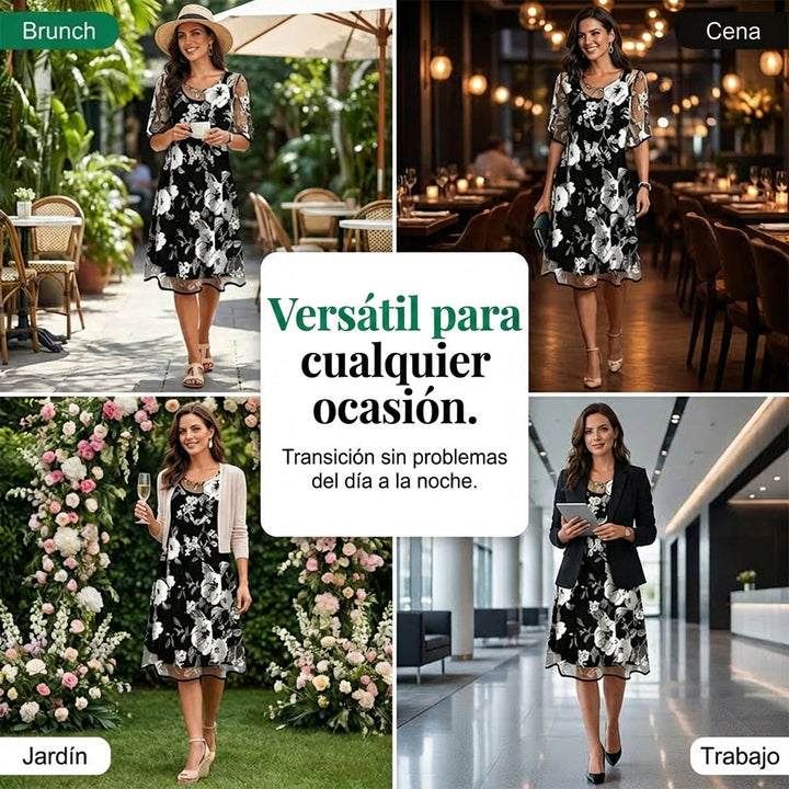 Ella | Elegant Floral Chiffon Dress