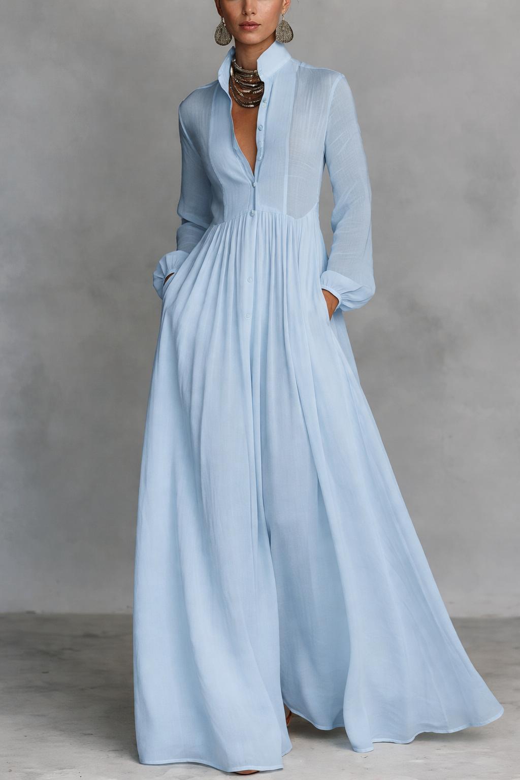 Kinsley | Flowy Front-Button Maxi Dress