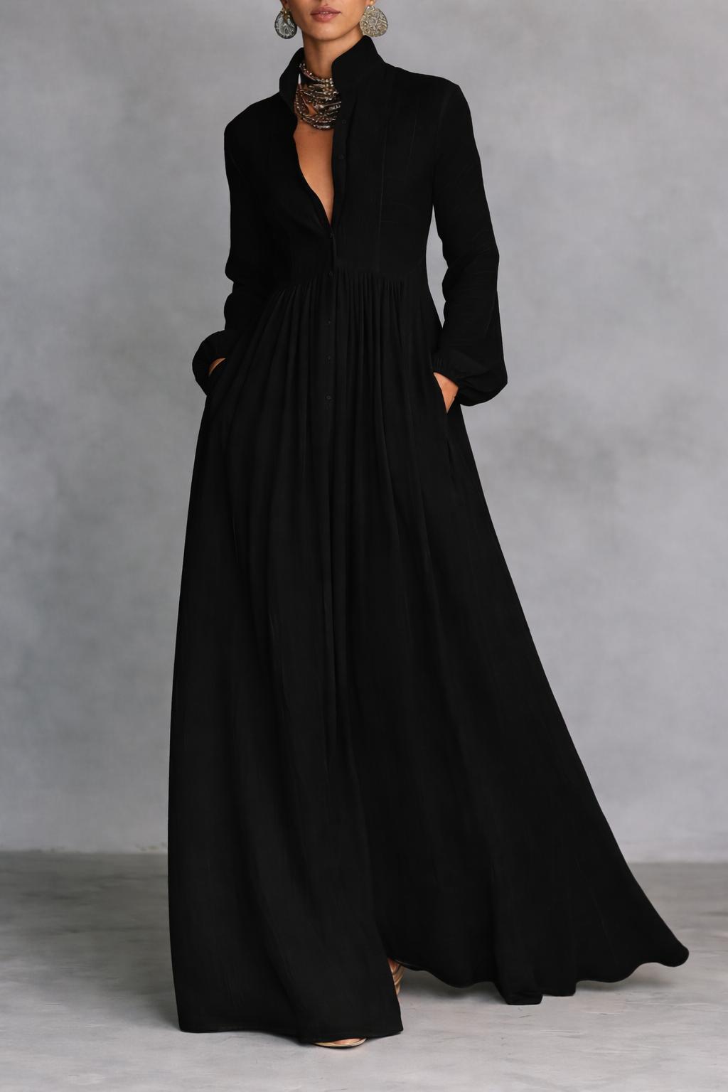 Kinsley | Flowy Front-Button Maxi Dress