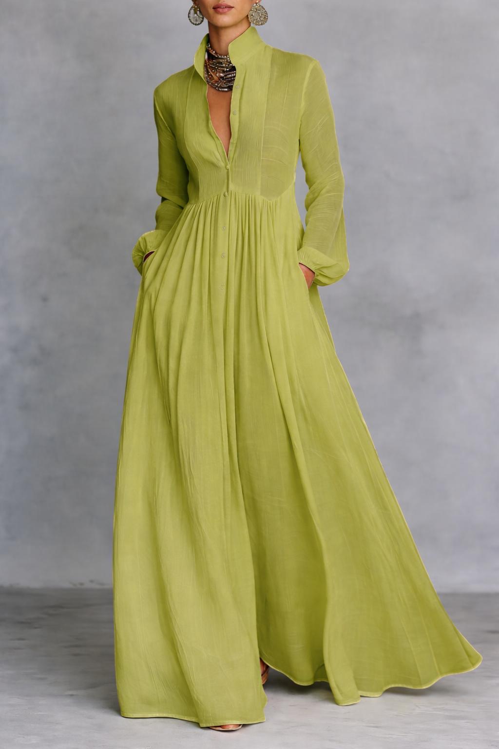 Kinsley | Flowy Front-Button Maxi Dress