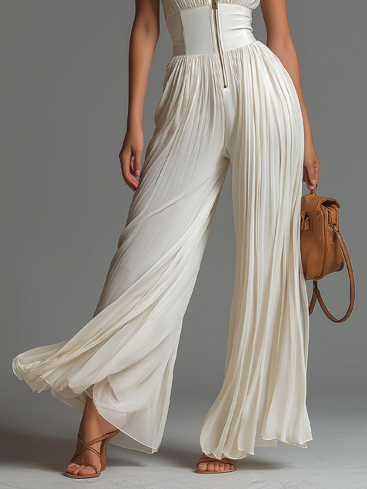 Lucy | Pleated Chiffon Jumpsuit