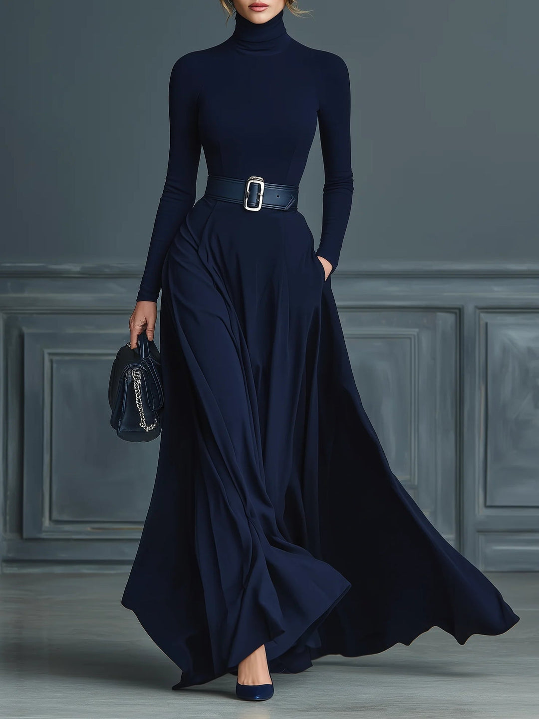 Gerika | Knit Turtleneck Dress