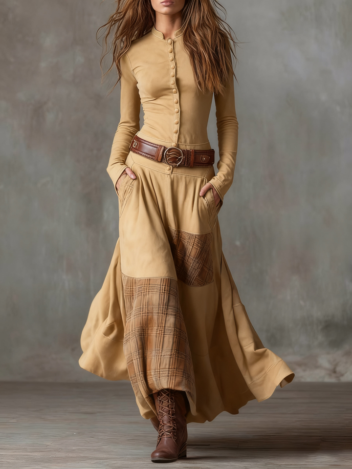 Izabella | Suede Maxi Dress