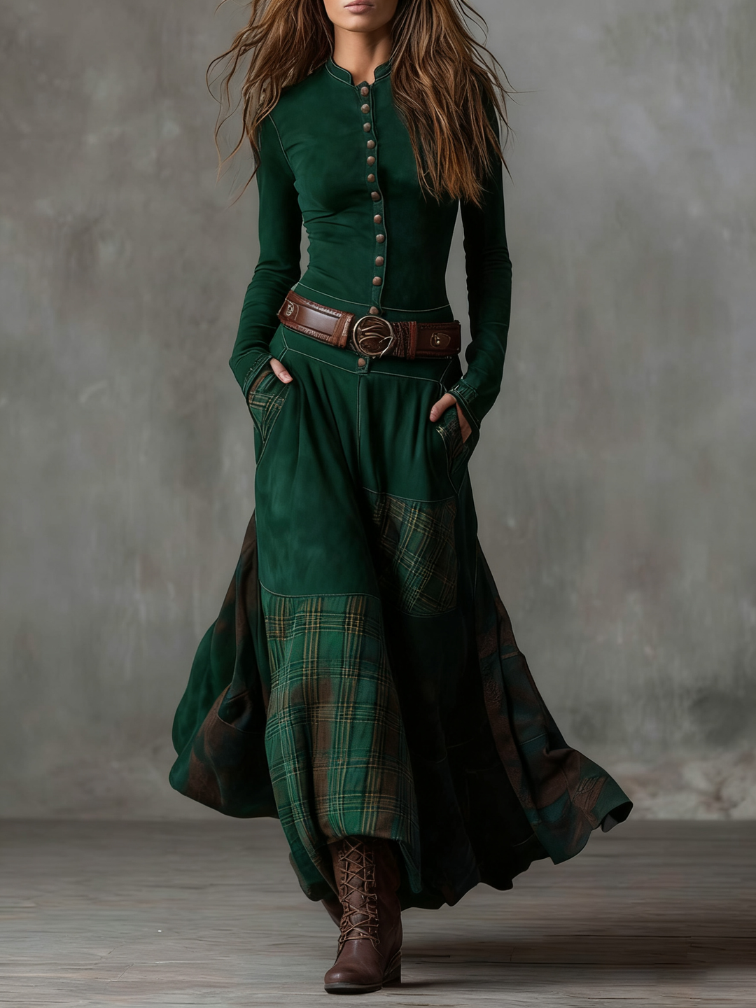 Izabella | Suede Maxi Dress