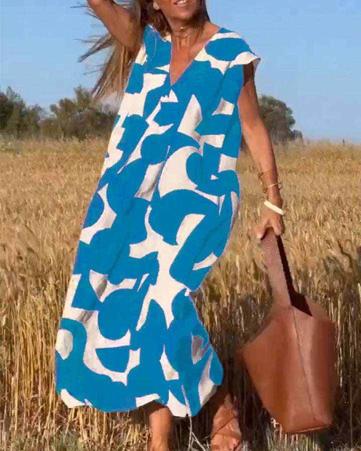 Vivian | Leopard-Print Panel Dress with Puff Sleeves and Striped Shirt