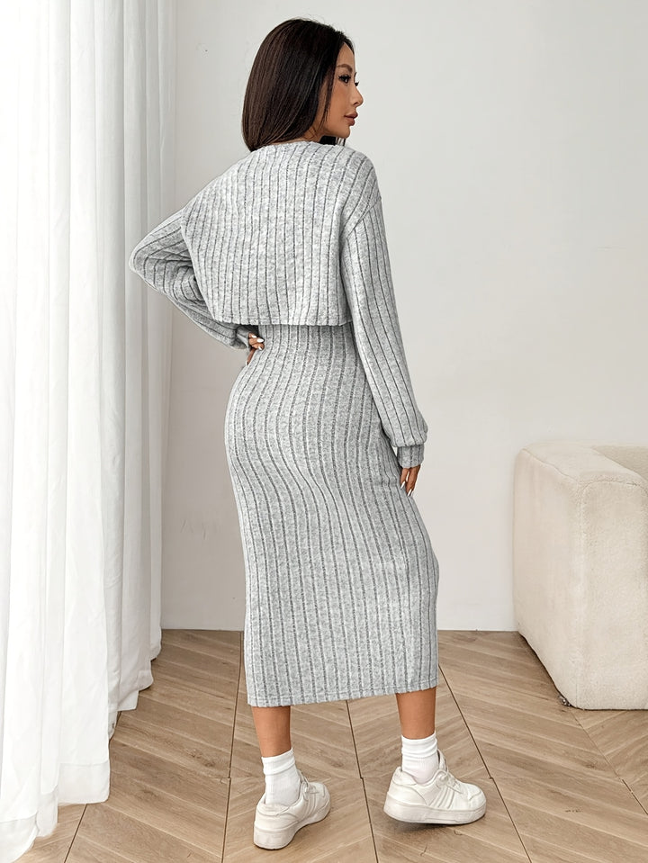 Alexa | Elegante Long Sleeve Top and Jacket Set