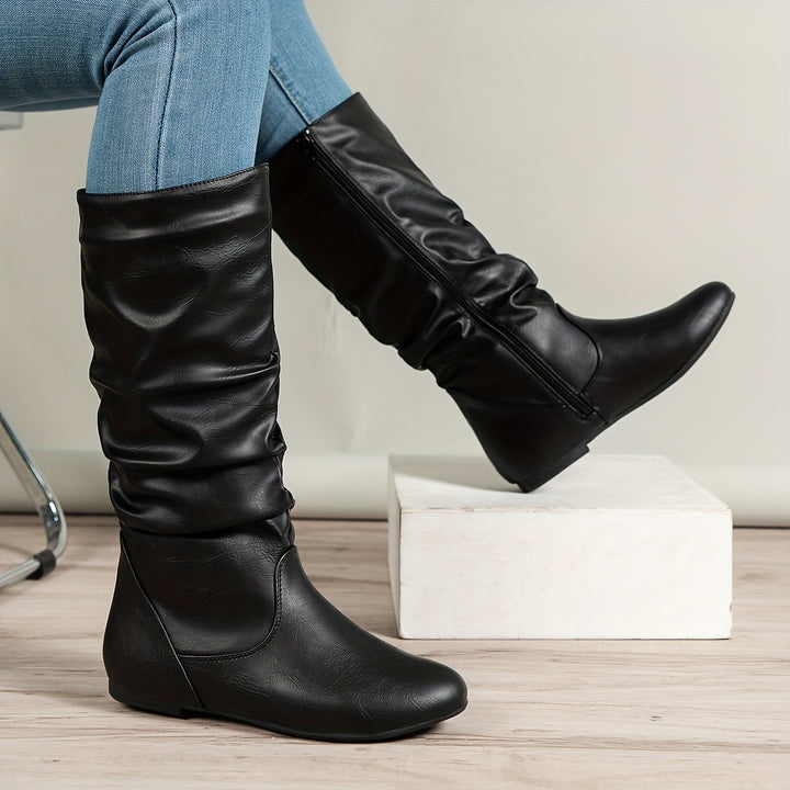 Moniek - Round Toe French Heel Boots