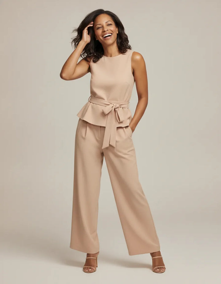 Discover Coordinated Sophistication and All-Day Comfort: The Camila Set — Apricot