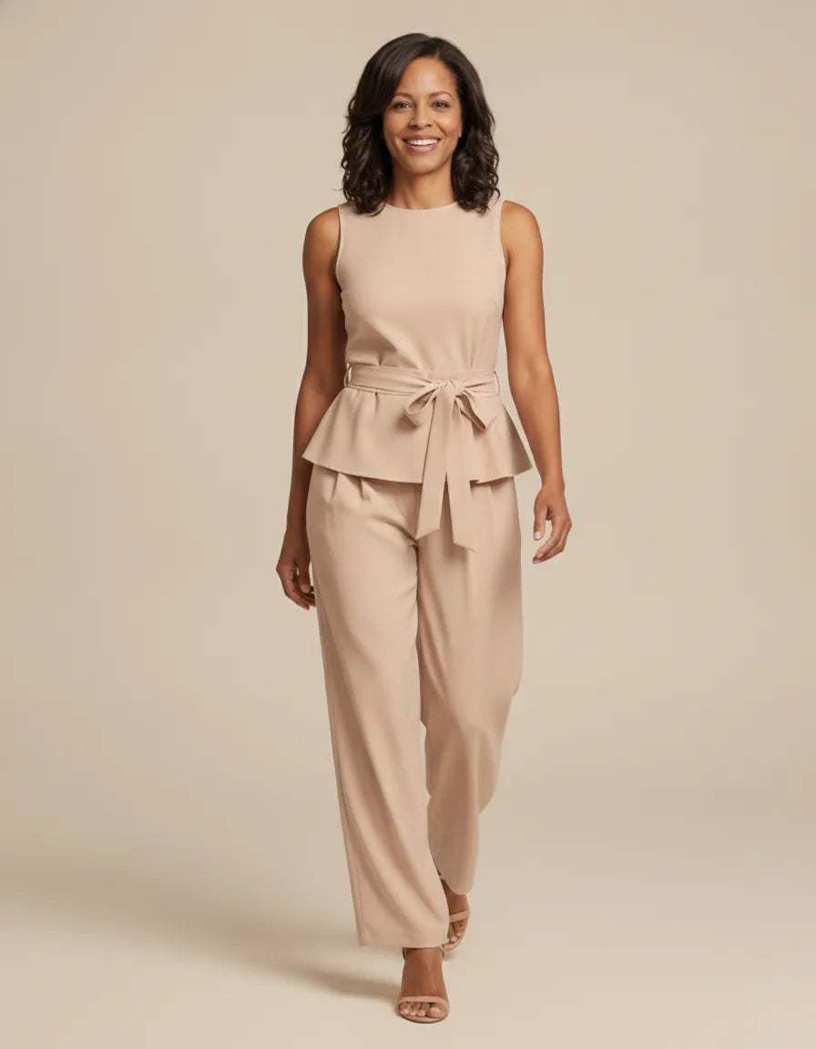 Discover Coordinated Sophistication and All-Day Comfort: The Camila Set — Apricot
