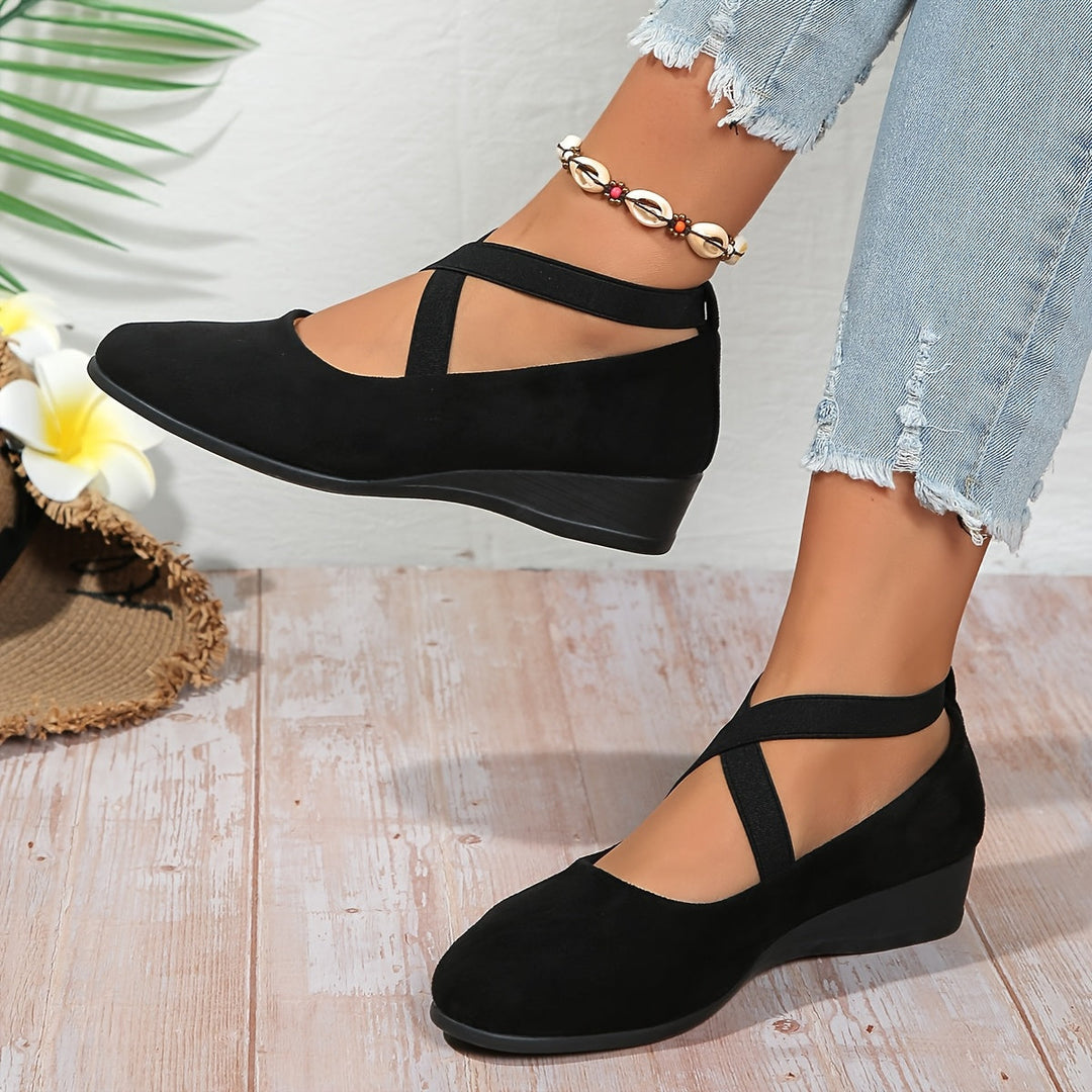 Elise - Ballerina Flats with Criss-Cross Straps