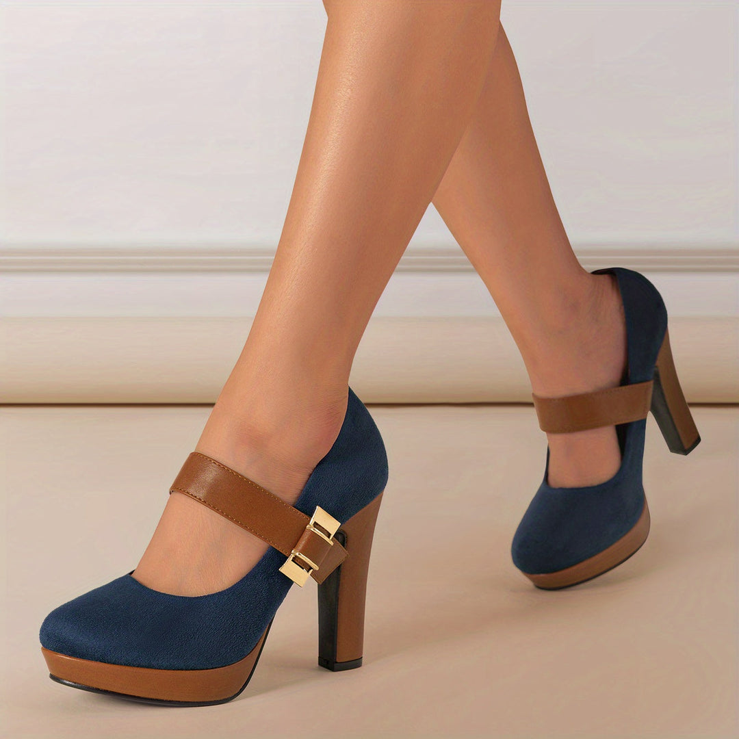 Chantrel - Elegant pumps with square Heels