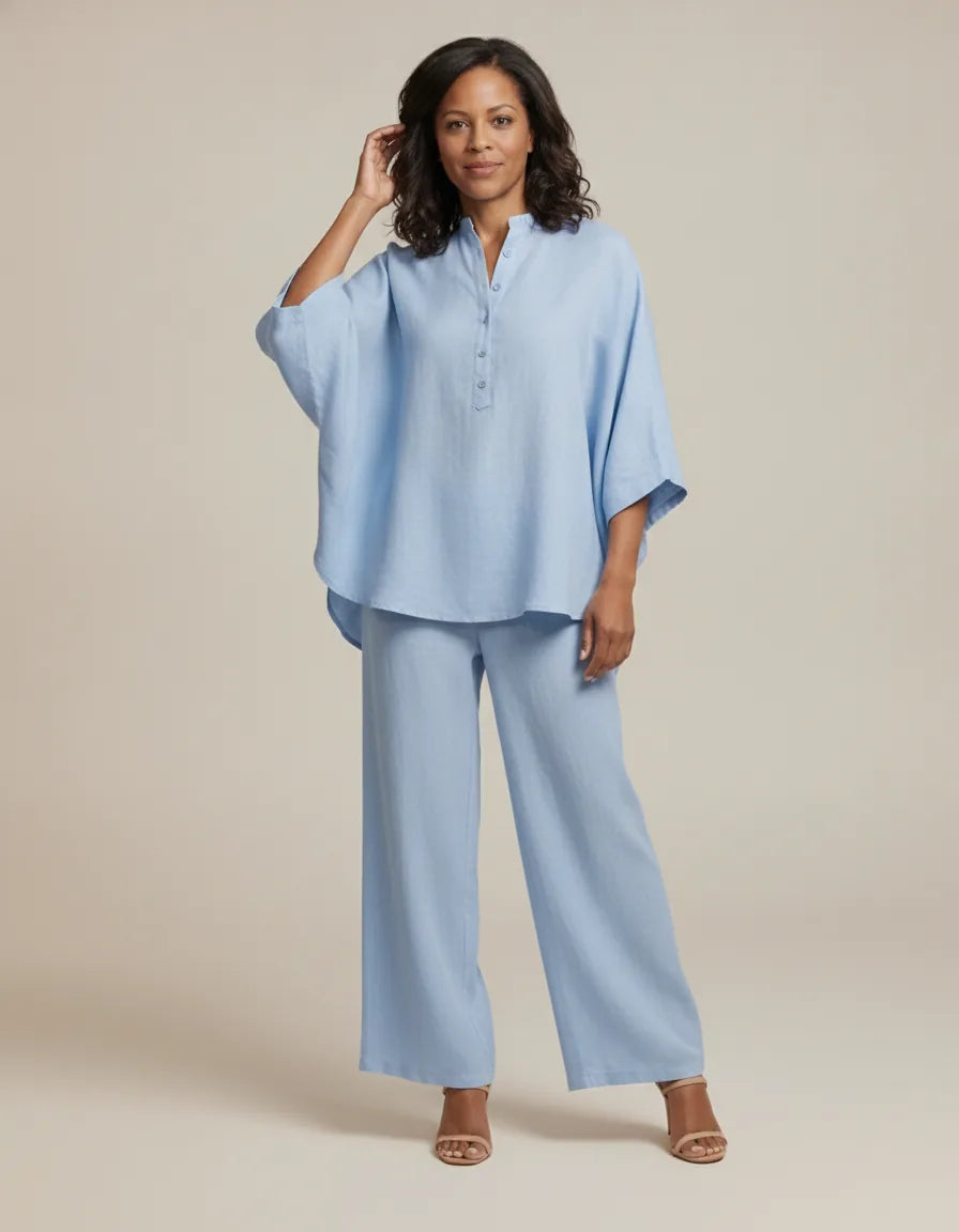 Meet Mariel, the two-piece set that defines effortless elegance and all-day ease. — Baby blue
