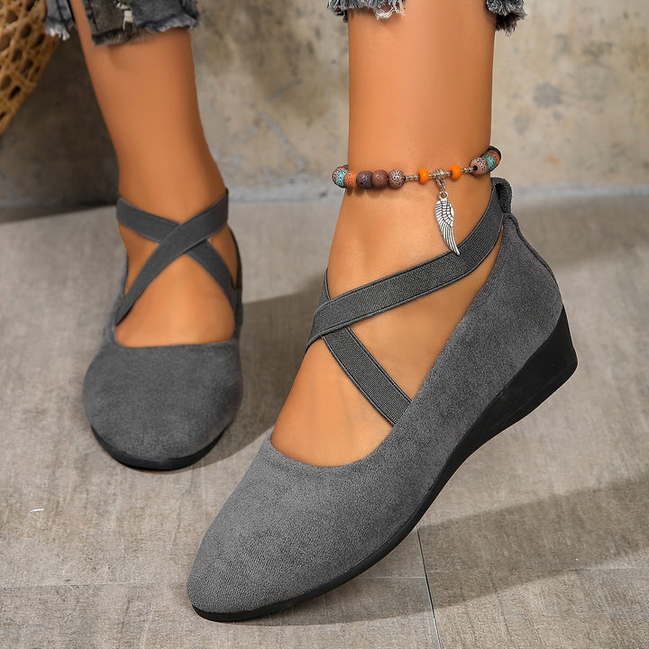 Elise - Ballerina Flats with Criss-Cross Straps