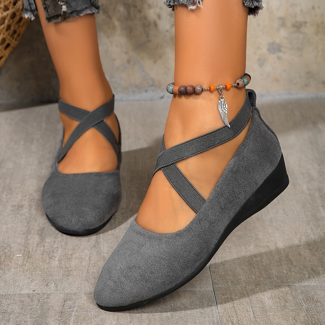 Elise - Ballerina Flats with Criss-Cross Straps
