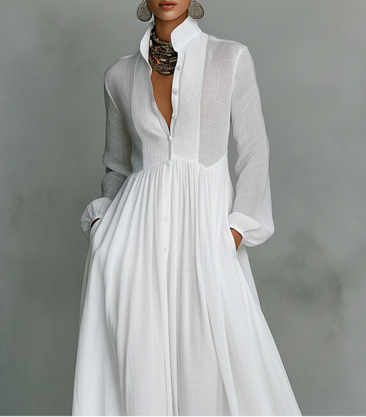 Kinsley | Flowy Front-Button Maxi Dress