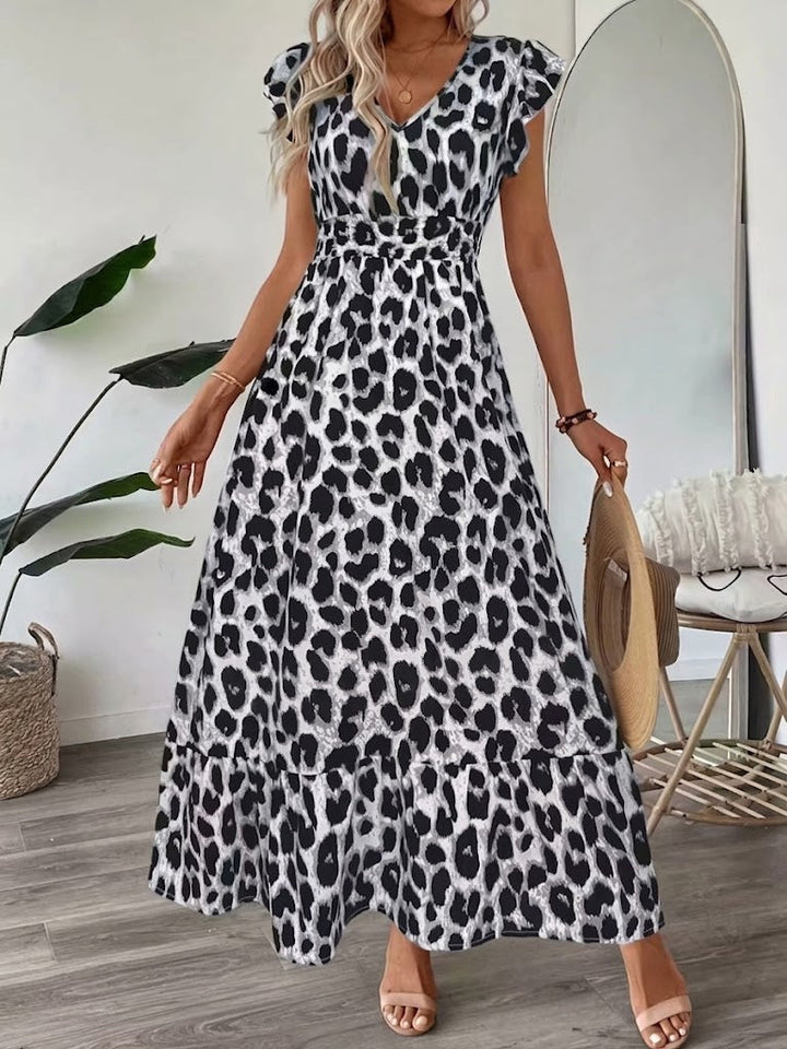 Serena | Baroque V-Neck Maxi Dress