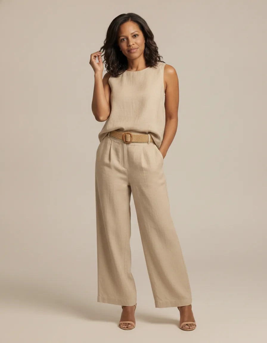 Discover the art of relaxed sophistication with the beautiful Paloma set. — Beige