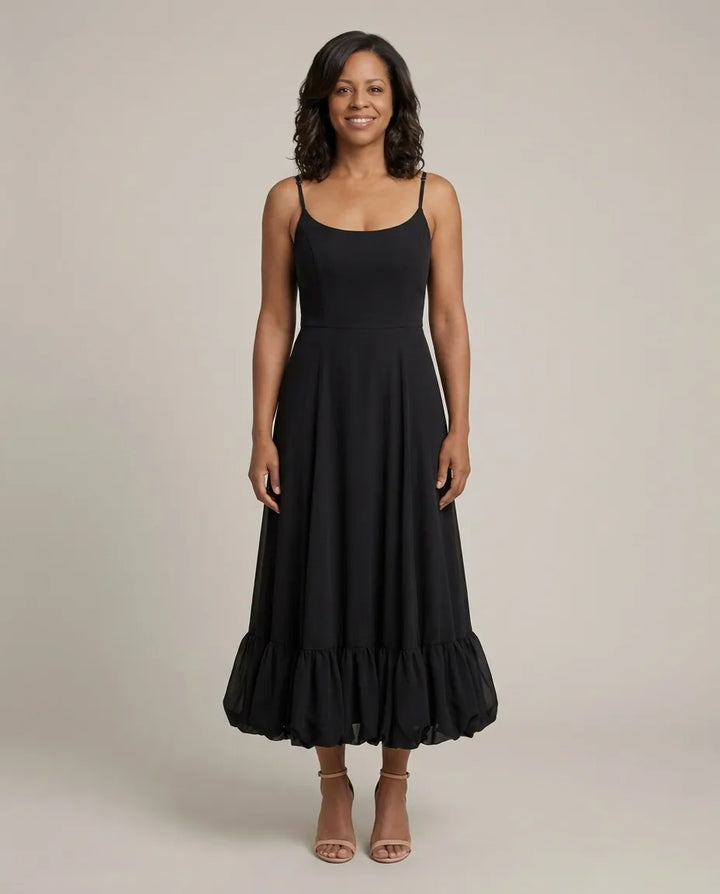 Eva | Elegant Flowing Dress — Black