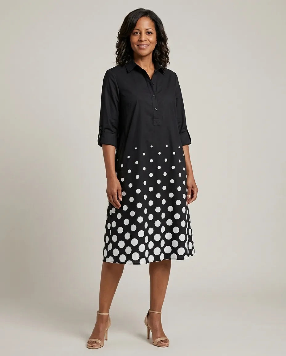 Faith | Stylish Midi Dress — Black
