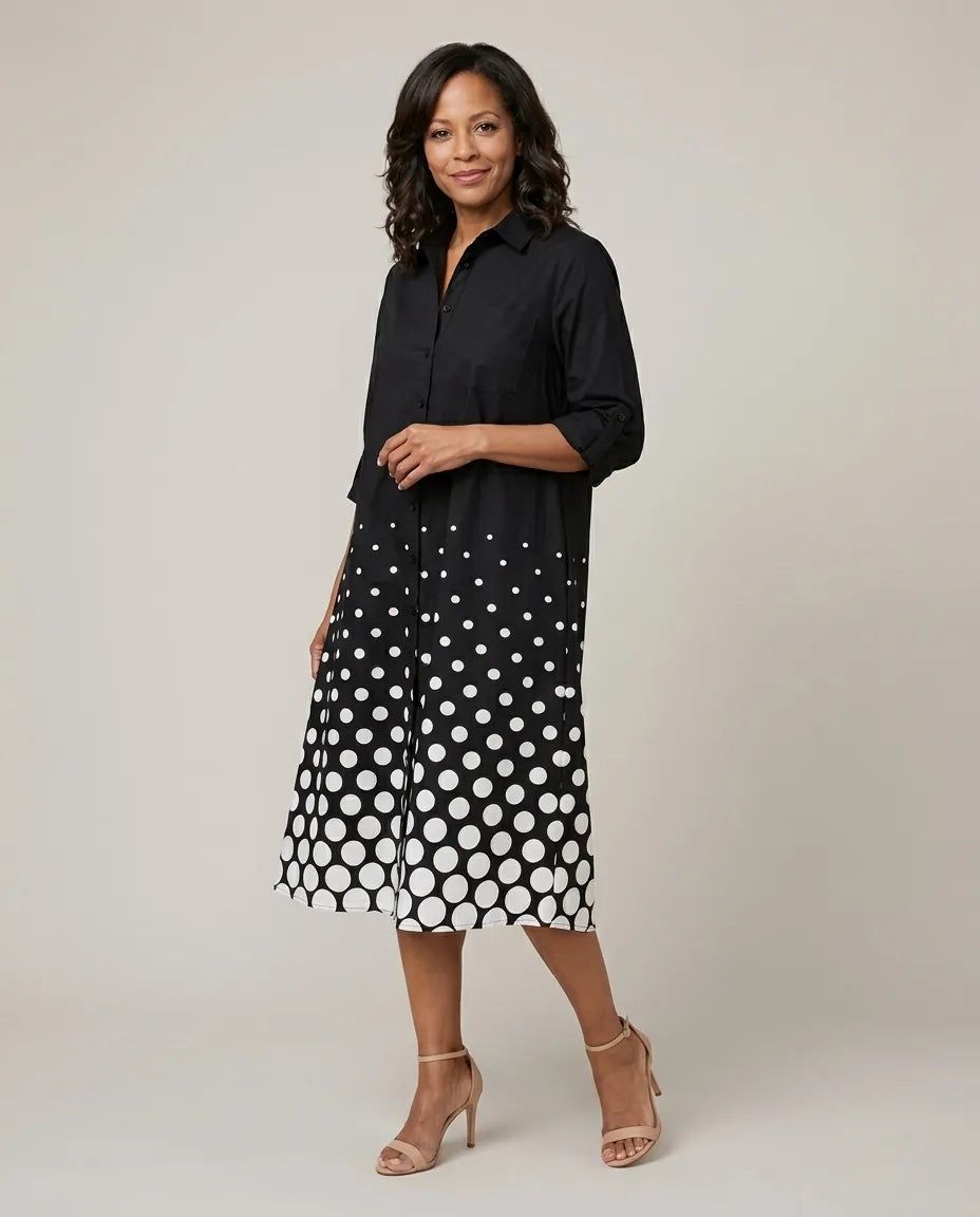 Faith | Stylish Midi Dress — Black