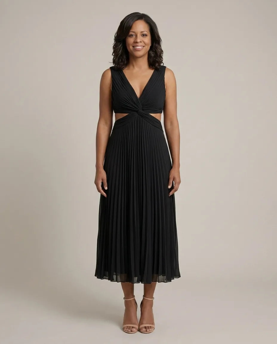 Keira | Radiant Twist Dress — Black