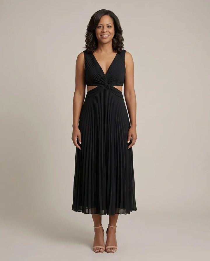 Keira | Radiant Twist Dress — Black