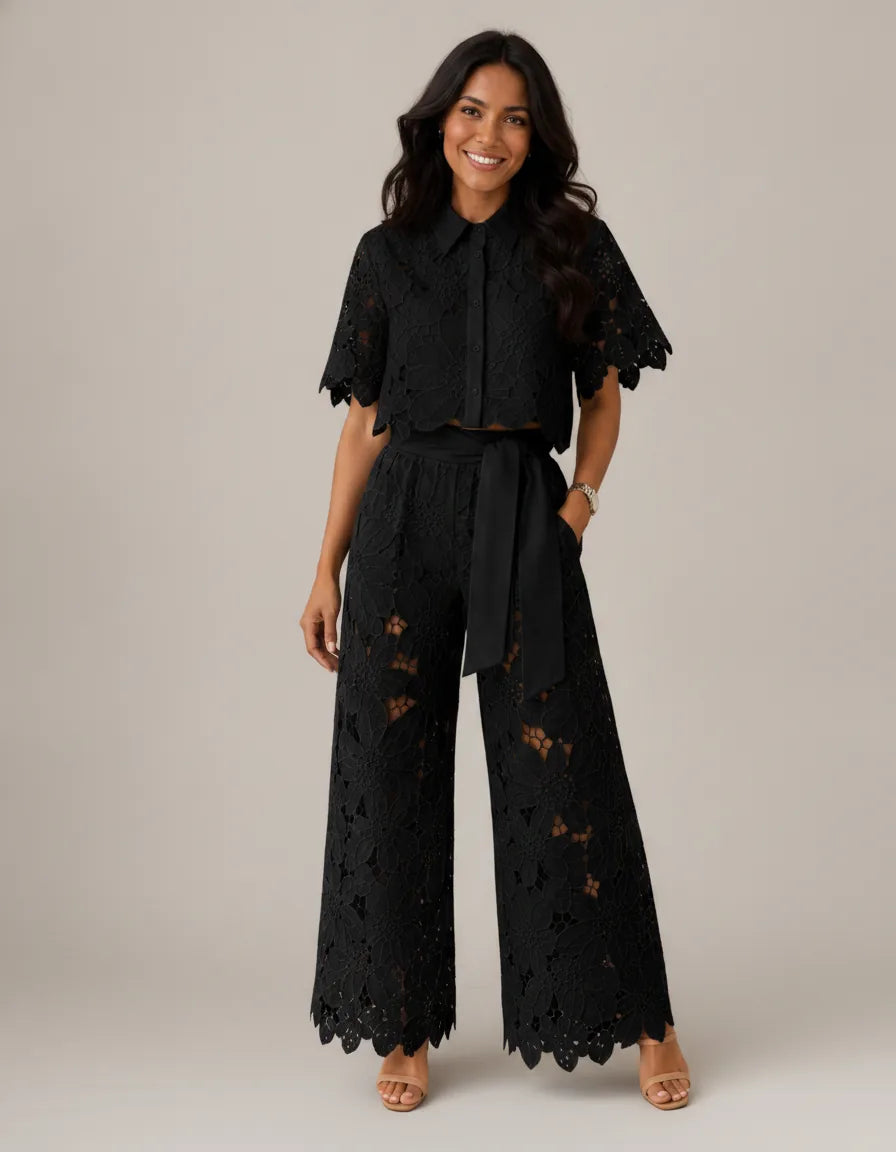 Isabella | Airy Two-Piece Set — Black