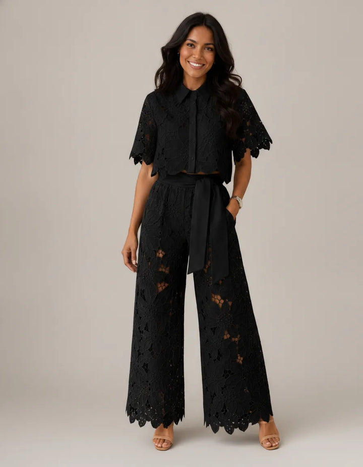 Isabella | Airy Two-Piece Set — Black