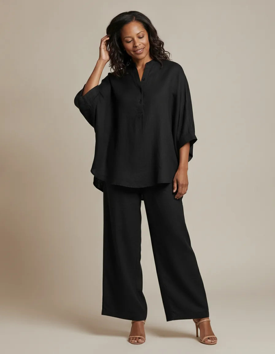 Meet Mariel, the two-piece set that defines effortless elegance and all-day ease. — Black