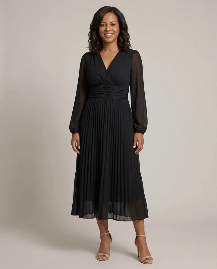 Amelia | Elegant Wrap Dress — Black