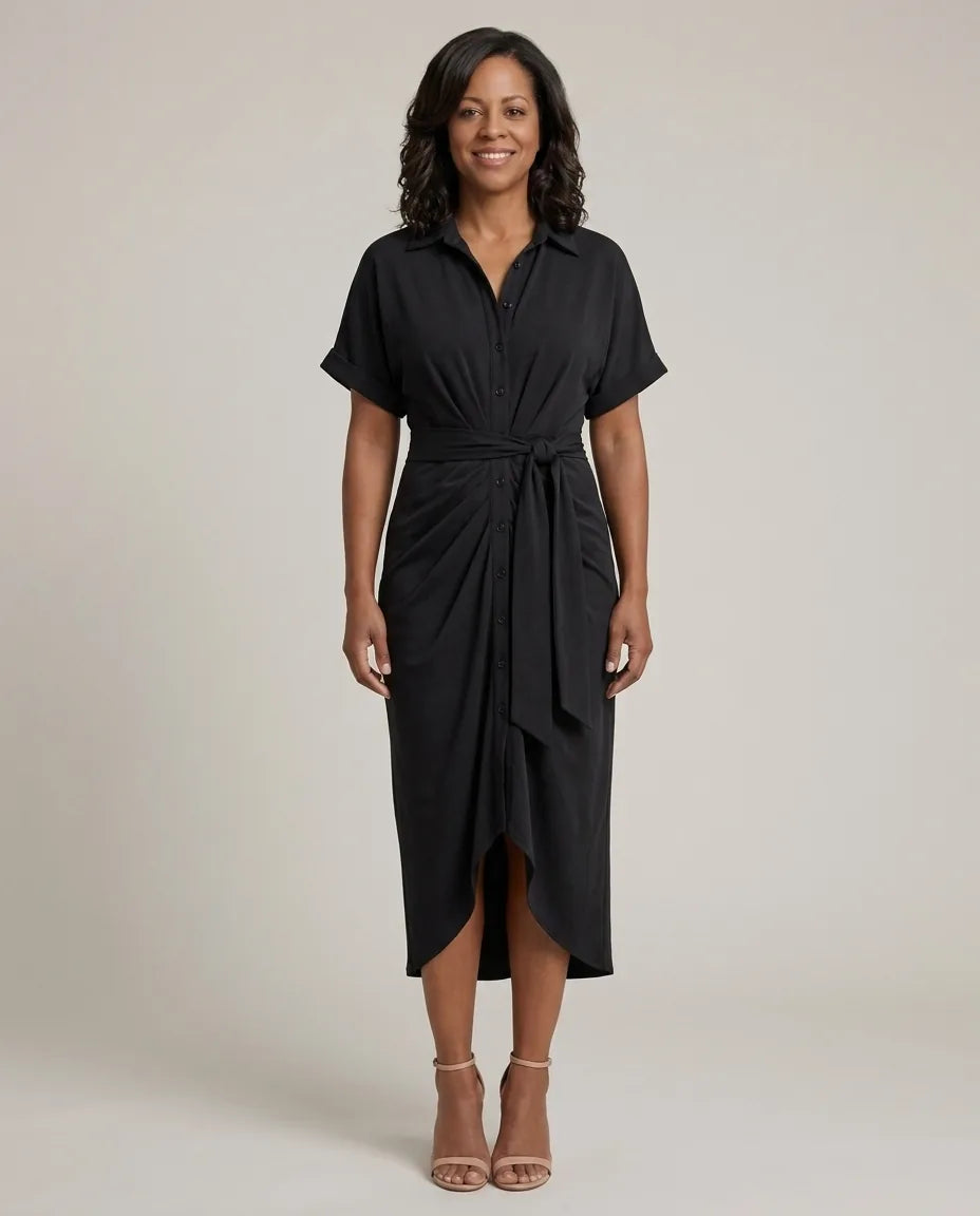 Stella | Elegant Casual Dress — Black