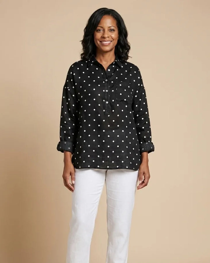 Zoe | Elegant Linen Summer Blouse