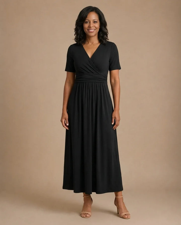 Angeli |  Elegant Midi Dress — Black