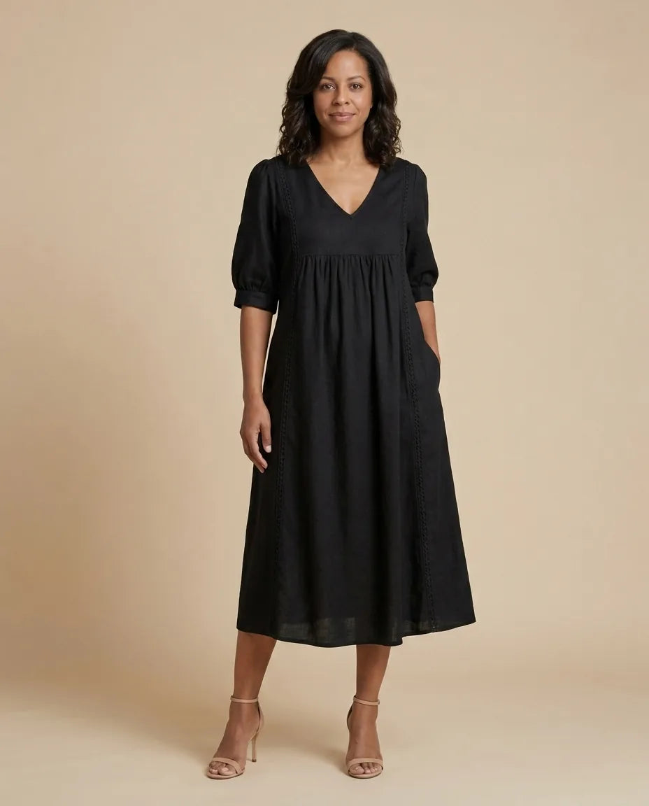 Juliette I Elegance A Line Maxi Dress — Black