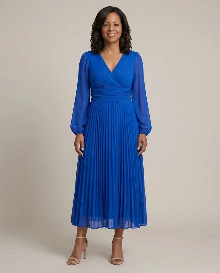 Amelia | Elegant Wrap Dress — Blue