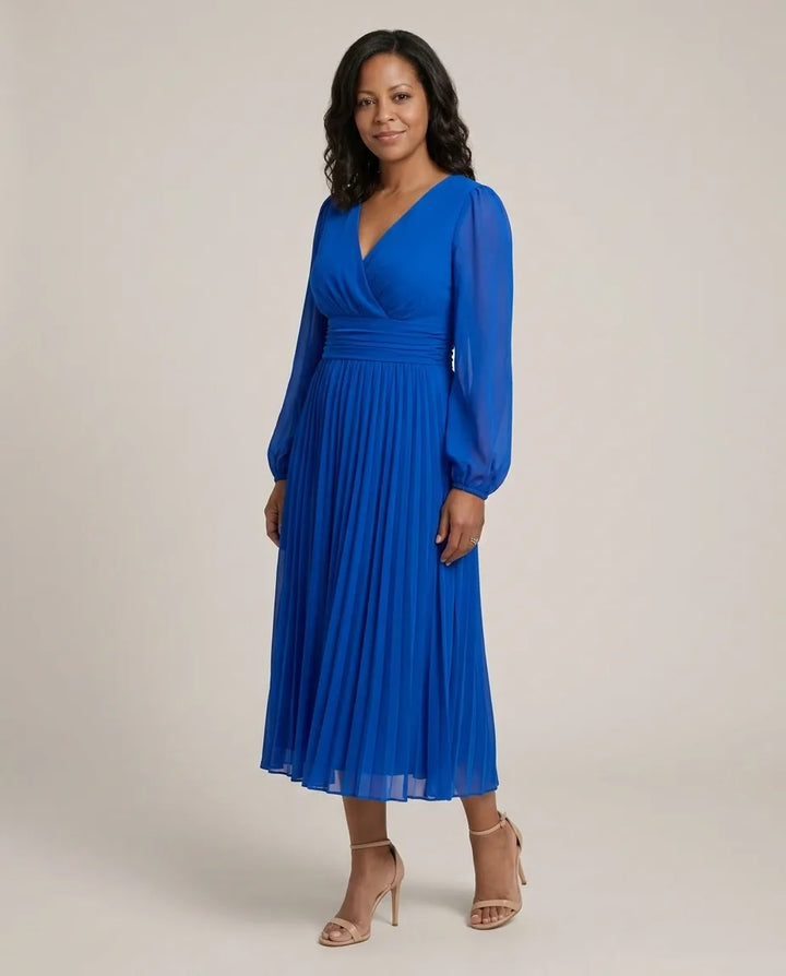 Amelia | Elegant Wrap Dress — Blue