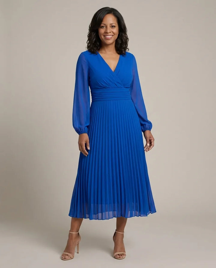 Amelia | Elegant Wrap Dress — Blue