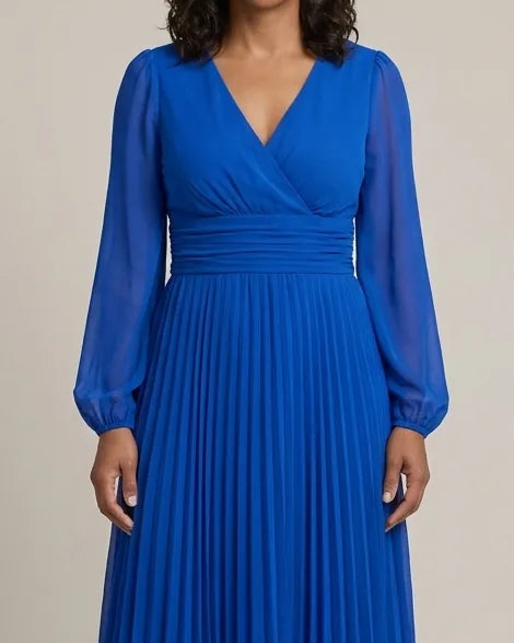 Amelia | Elegant Wrap Dress — Blue