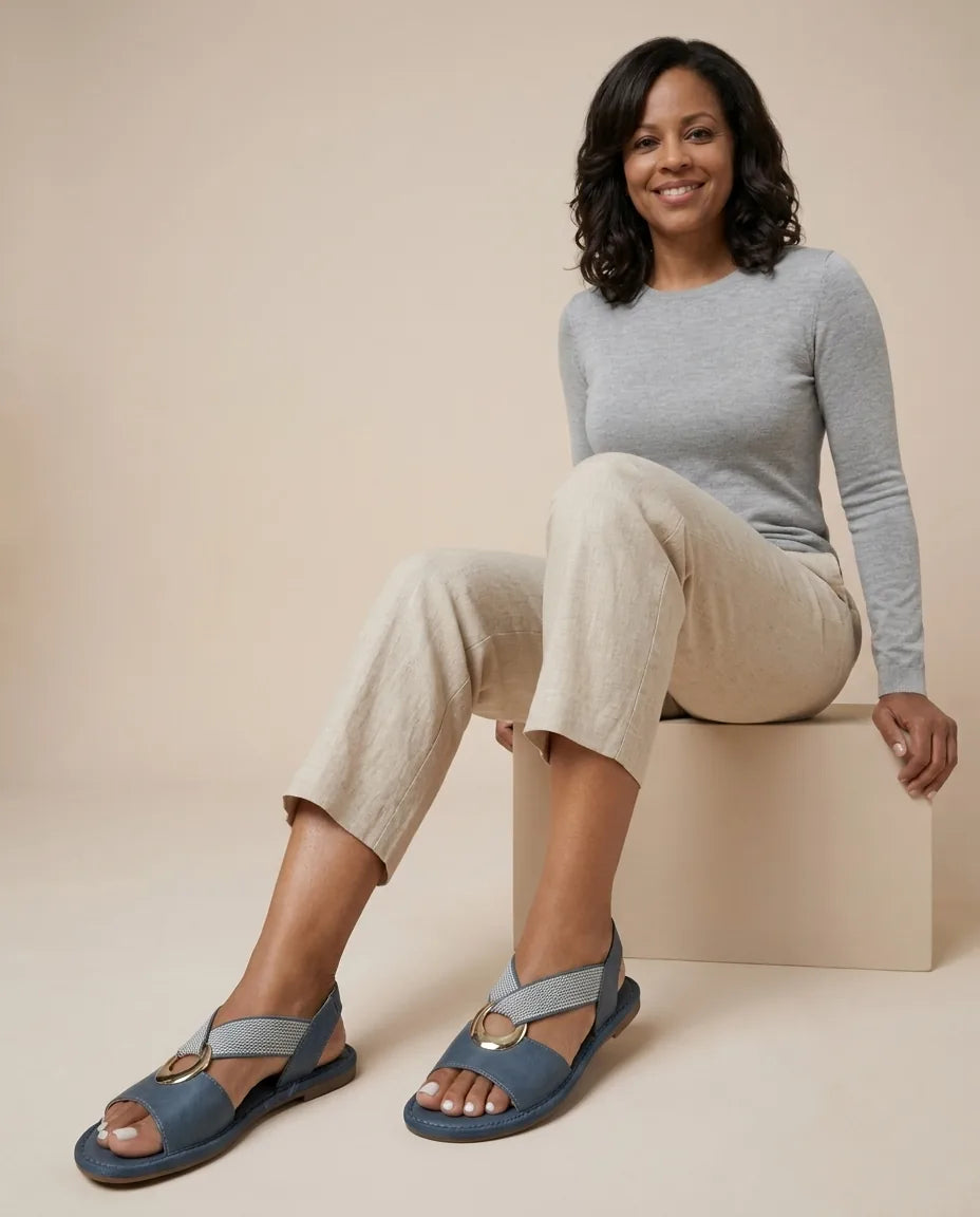 Ann | Coastal Sandal — Blue