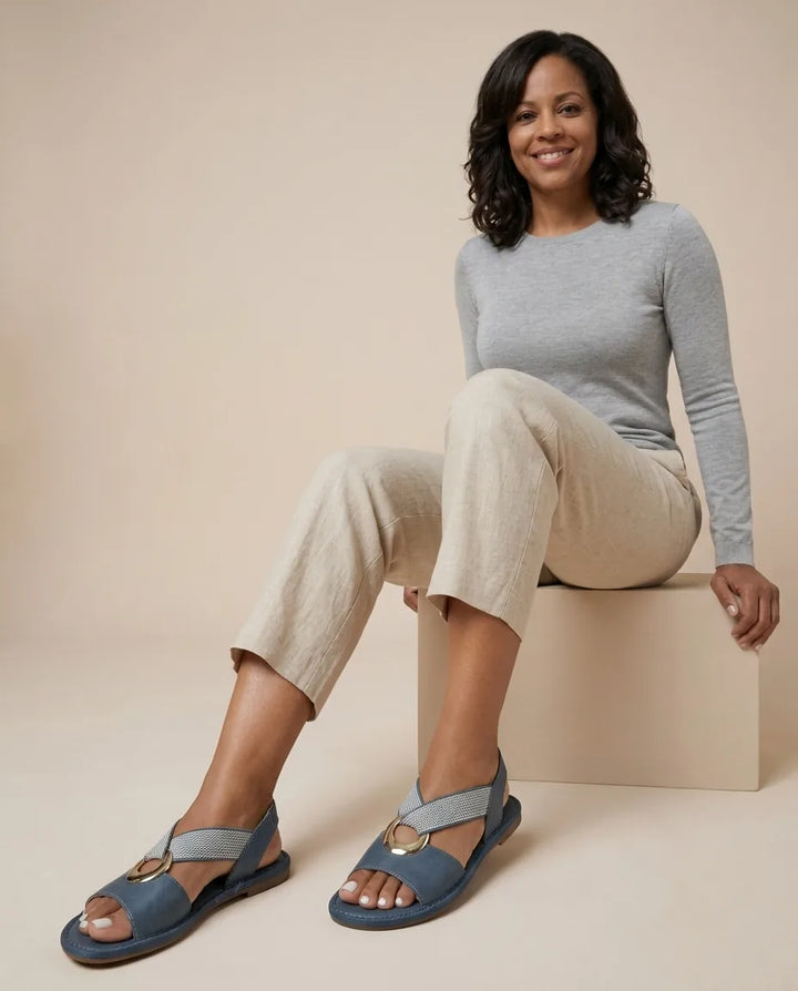 Ann | Coastal Sandal — Blue